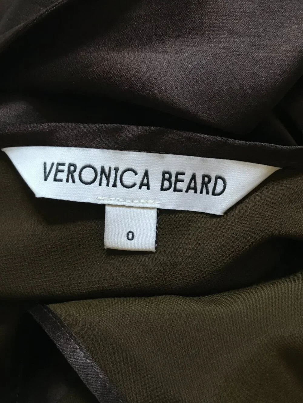 Veronica Beard Leilany Draped Top Shirt Blouse Womens 0 Brown Chocolate Silk - Picture 7 of 13